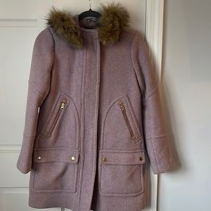 J. Crew Chateau Parka Wool Coat in Purple Size 2